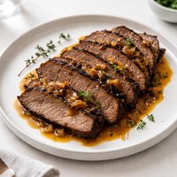 Holiday Brisket with Savory Onion Jus