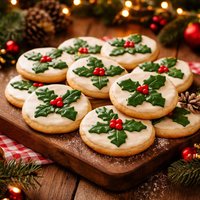 Holly Christmas Cookies