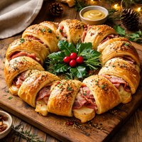 Holly Ham and Cheese Sandwich Wreath