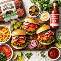 Home on the Range Buffalo Burgers with Brooklyn Ketchup