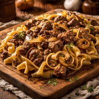 Home Style Beef N Noodles W Mushrooms Onions