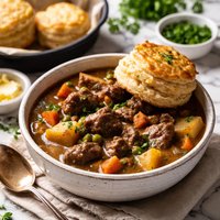 Homebakes Knock Off Beef Stew and Biscuits