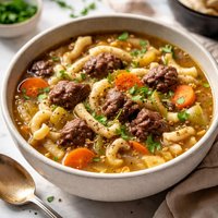 Homemade Beef Spaetzle Soup