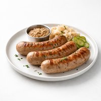 Homemade Bratwurst German Pork Veal Sausages