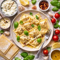 Homemade Cheese Ravioli Made with Won Ton Wrappers