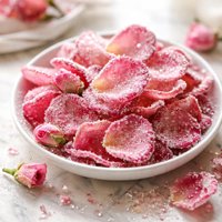 Homemade Crystallised Rose Petals