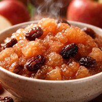 Homemade Mcintosh Applesauce with Raisins