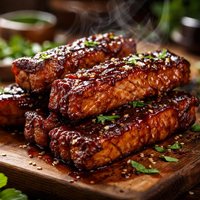 Homemade Seitan Barbecue Bbq Ribs Vegan