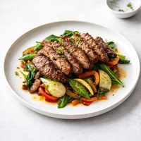Honey and Five Spiced Lamb with Stir Fry Vegetables