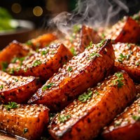 Honey and Whisky Glazed Sweet Potatoes