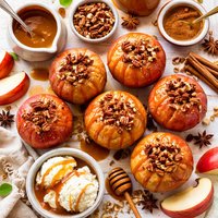 Honey Baked Apples with Caramel Sauce