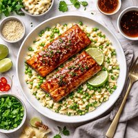 Honey Ginger Glazed Salmon and Risotto