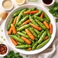 Honey Glazed Pea Pods Carrots