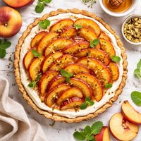 Honey Glazed Peach Tart with Mascarpone Cream