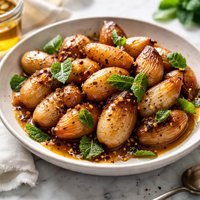 Honey Glazed Shallots with Mint