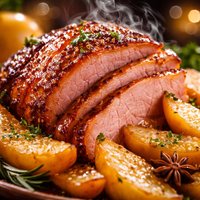 Honey Ham with Asian Pears