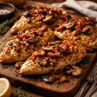 Honey Mustard Chicken with Bacon and Mushrooms