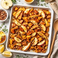 Honey Roasted Parsnips with Sweet Potatoes and Apples