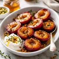 Honey Roasted Plums with Thyme