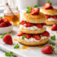 Honey Shortcakes and Strawberries