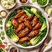 Honey Soy Chicken Wings W Bok Choy