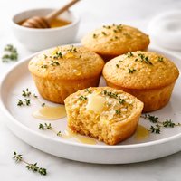 Honey Thyme Cornbread Muffins