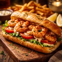 Hot and Crusty Shrimp Sandwich