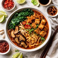 Hot and Sour Ramen with Tofu Shiitakes and Spinach