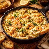 Hot Artichoke Dip with Shrimp Mustard and Mozzarella