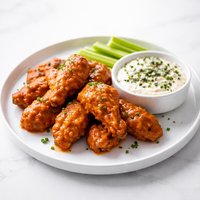 Hot Buffalo Wings with Roquefort Dip