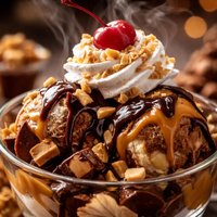 Hot Chocolate Peanut Butter Fudge Passion Sundae