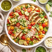 Hot Cool Pasta Salad with Green Chile Vinaigrette