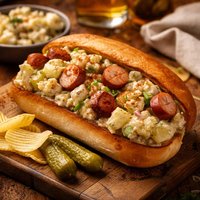 Hot Dog Potato Salad Sandwich