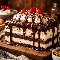 Hot Fudge Ice Cream Sundae Cake