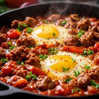 Hot Italian Sausage Egg and Tomato Stew