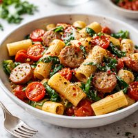 Hot Italian Sausage N Veg Pasta