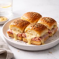 Hot Melty Oven Baked Ham Swiss Sandwiches