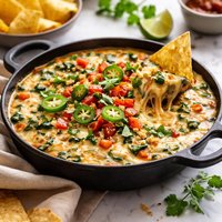 Hot Mexican Spinach Queso Dip