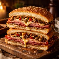 Hot Muffaletta Sandwich