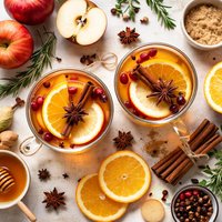 Hot Mulled Apple Cider with Apples Orange Cinnamon
