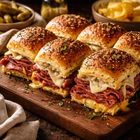 Hot Pastrami Baked Sandwiches