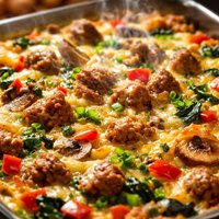 Hot Sausage and Vegetable Breakfast Casserole