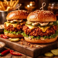 Hot Spicy Chicken Burgers