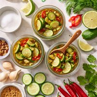 Hot Sweet Cucumber Lime Pickles 3 Day