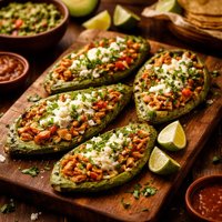 Huaraches Stuffed Prickly Pear Cactus Paddles Stuffed Nopale