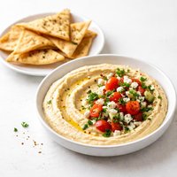 Hummus Inspired Veggie Dip W Garlic Pita Chips