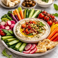 Hummus Ricotta and Vegie Platter