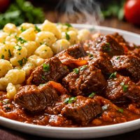 Hungarian Beef Goulash and Spaetzle