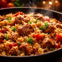 Hungarian Rice with Meat Husos Rizs