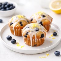 Iced Lemon Blueberry Muffins